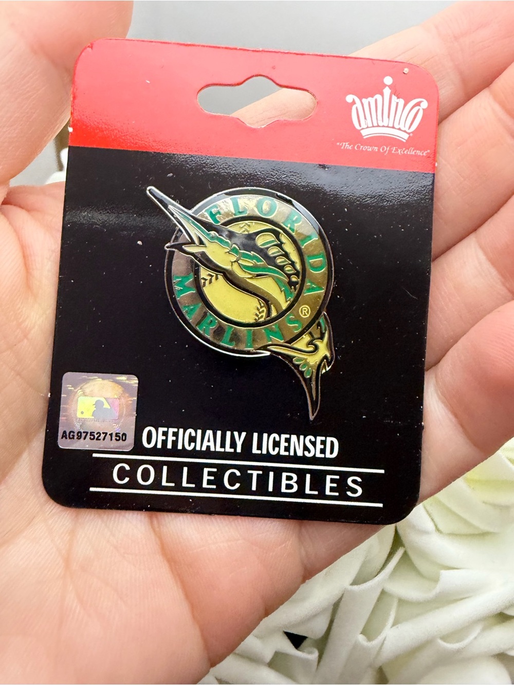 Aminco Florida Marlins Enamel Pin in Green & Gold